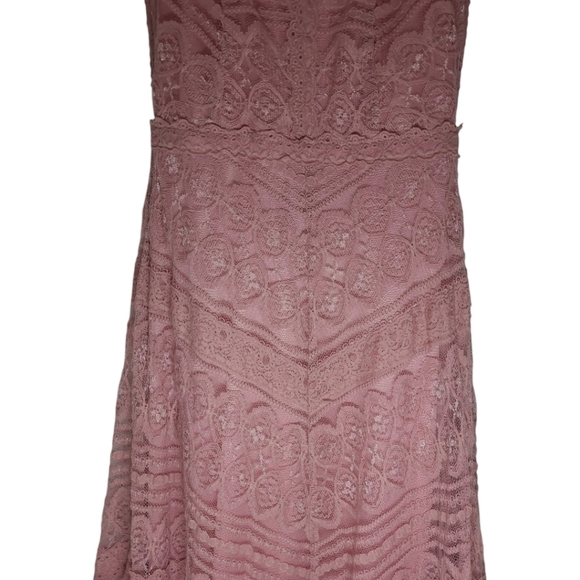Lulus Beneath the Garden Arbor Dusty Rose Lace Maxi Dress Size Small - Picture 6 of 16